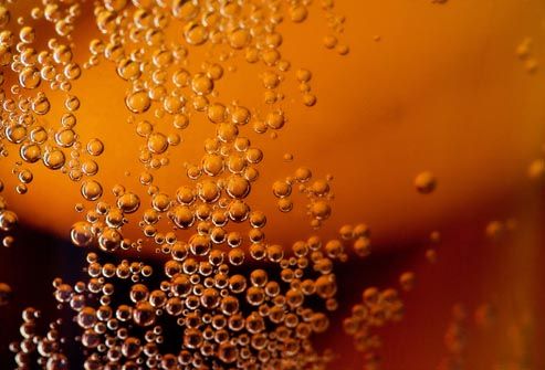 Close up view of soda bubbles